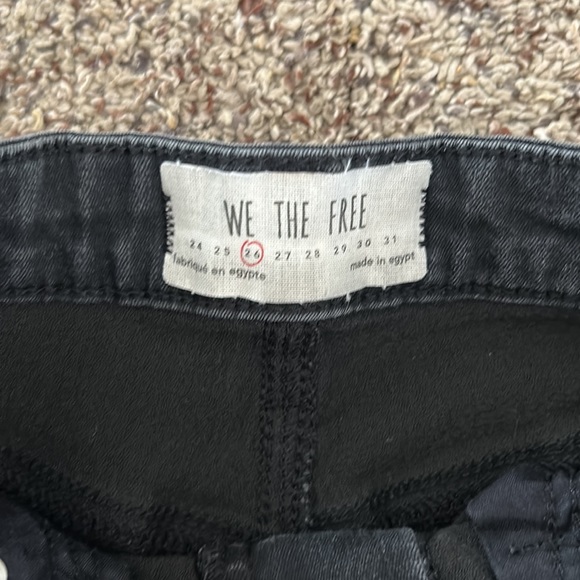 FREE PEOPLE black, high waisted, denim mini shorts size 26 - Picture 2 of 3